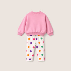 Kız Bebek Baskılı Sweatshirt - Tayt Takımı