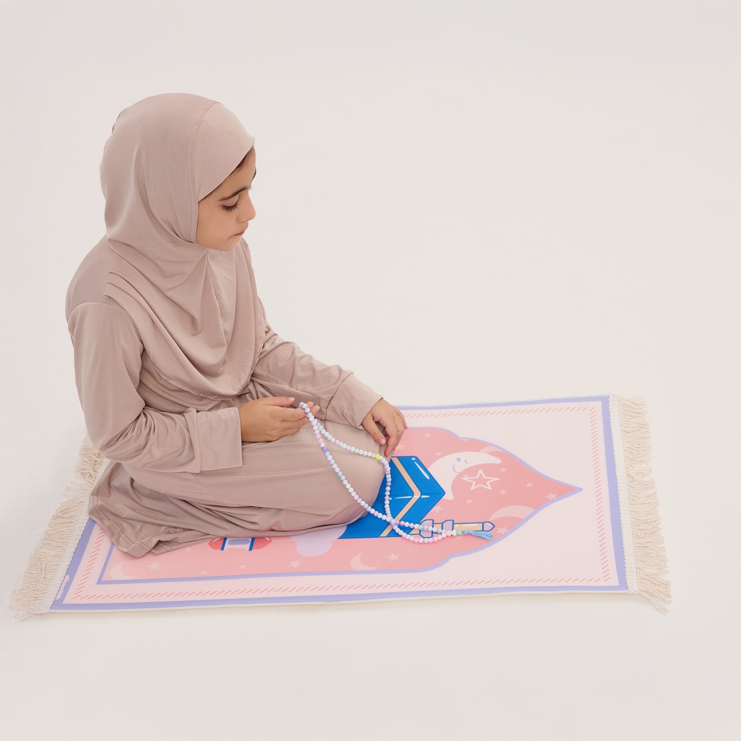 Namaz Seti / İbadet Seti - Namaz Elbisesi, Seccade Astarlı, Tespih, Çanta