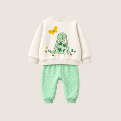 Kız Bebek Baskılı Sweatshirt - Eşofman Takımı