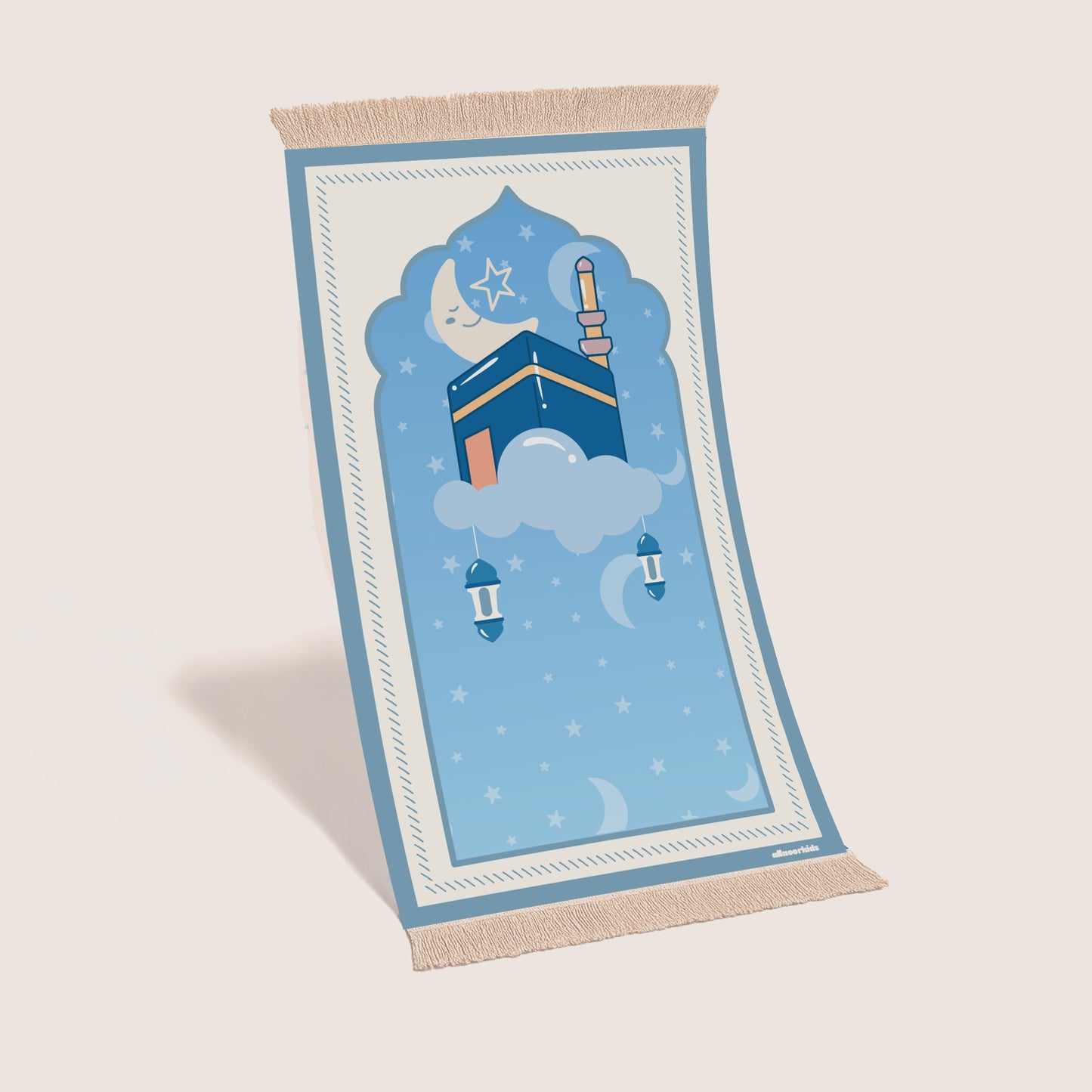 Kaaba Patterned Lined Children's Prayer Rug