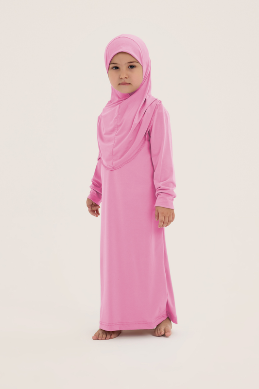 Namaz Seti /İbadet Seti-Kız Çocuk Namaz Elbisesi ,Cami Desenli Seccade, Tespih