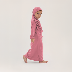 İslami Tek Parça Kız Çocuk Namaz Elbisesi - Tespih -  Magnet Set