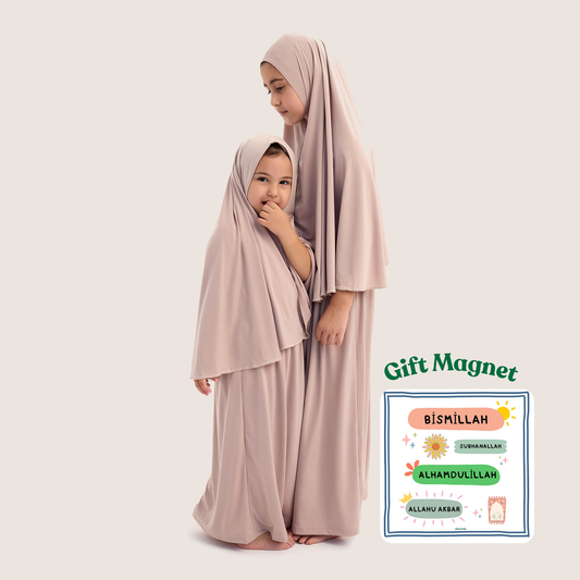 İslami İki Parça  Kız Çocuk Namaz Takımı