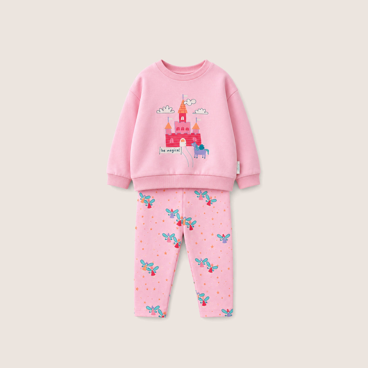 Kız Bebek Baskılı Sweatshirt - Tayt Takımı