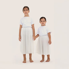 Uzun Kız Çocuk Tütü Etek Beyaz