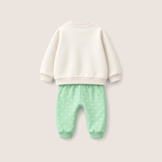 Kız Bebek Baskılı Sweatshirt - Eşofman Takımı