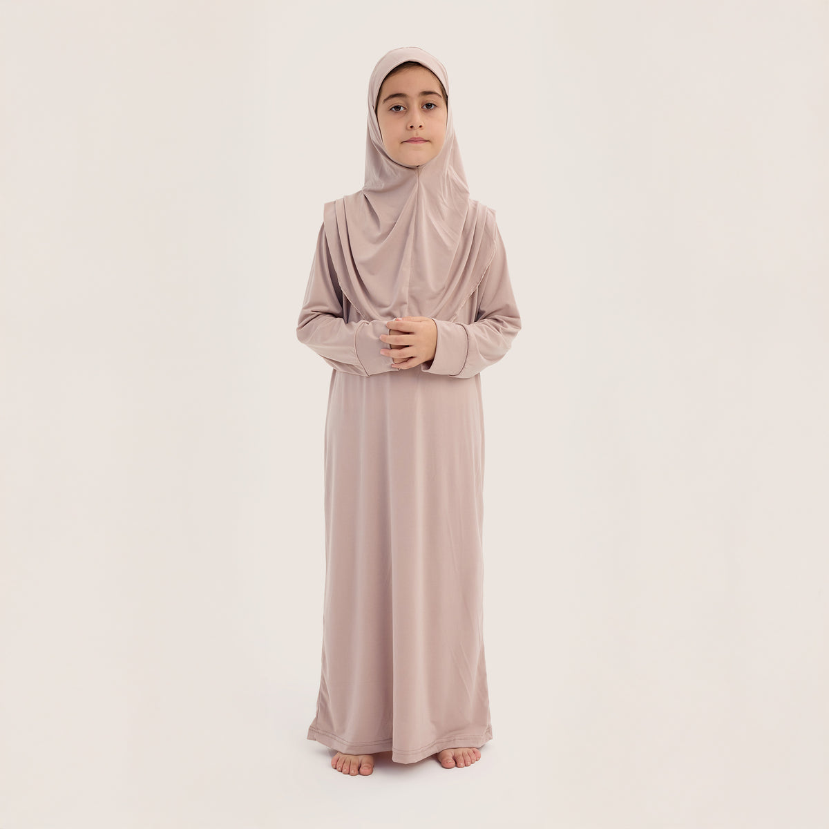 İslami Tek Parça Kız Çocuk Namaz Elbisesi