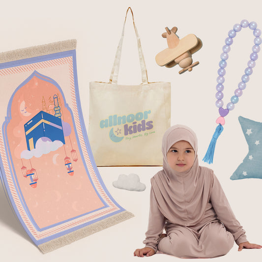 Namaz Seti / İbadet Seti - Namaz Elbisesi, Astarlı Seccade , Tespih, Çanta